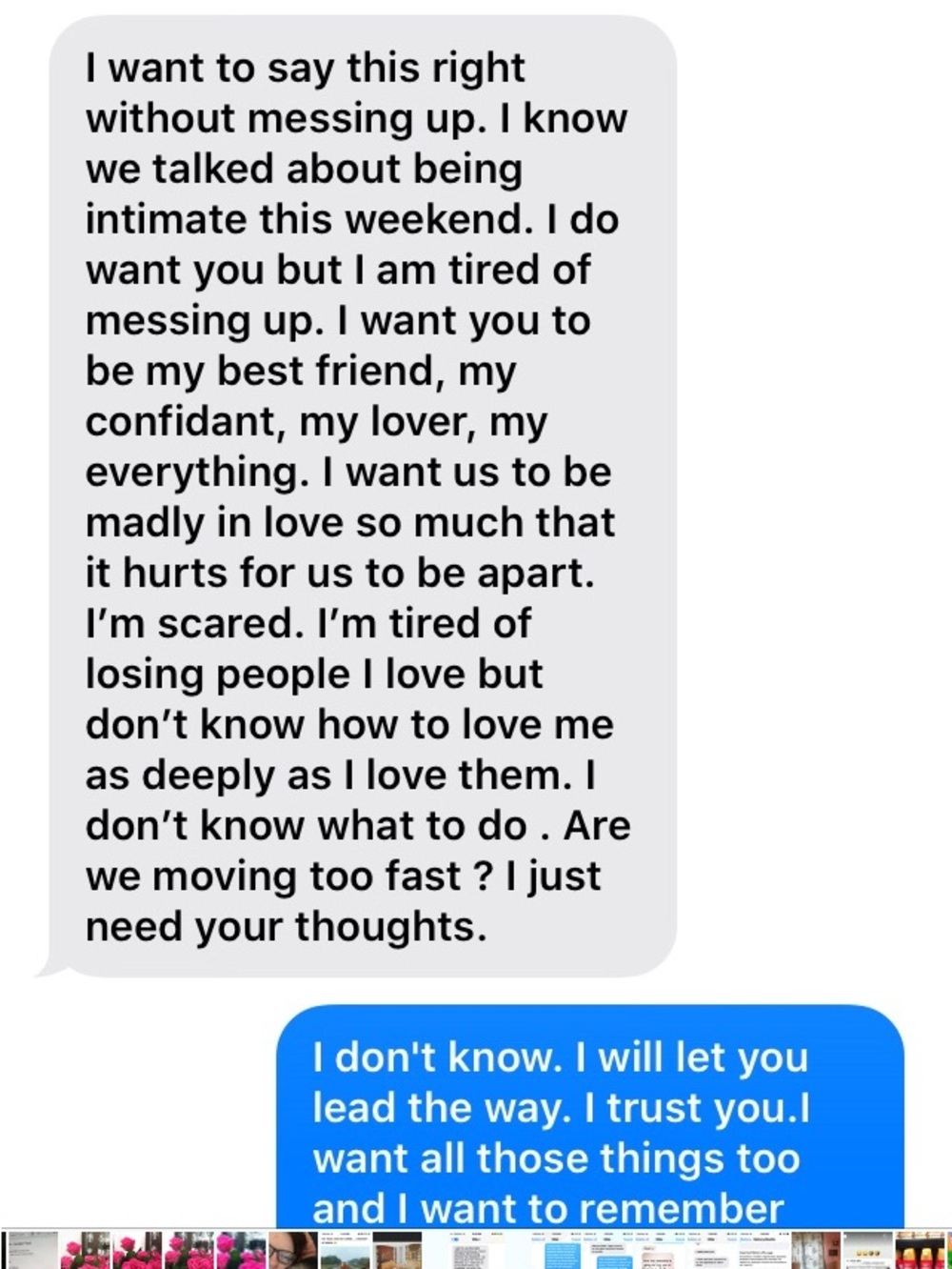 Text Message Conversation Wall Art Print in White and Blue